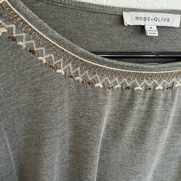 Rose + Olive green top M - Picture 3 of 5